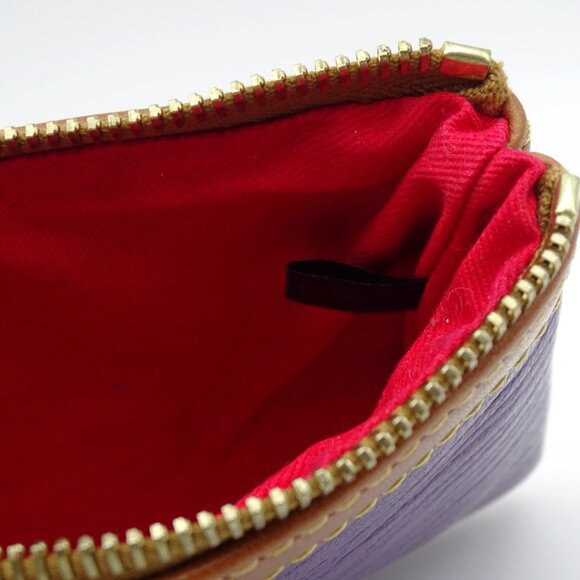 DOONEY & BOURKE Purple & Brown Leather Zip Pouch/Wristlet - Picture 7 of 7